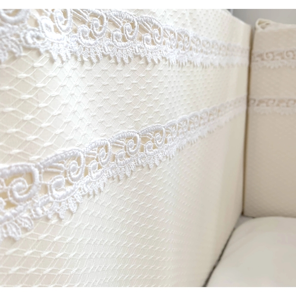 Бортик у ліжечко NL Baby, 4-сторонній, молочний (815+907/26041) - Pampik - 6