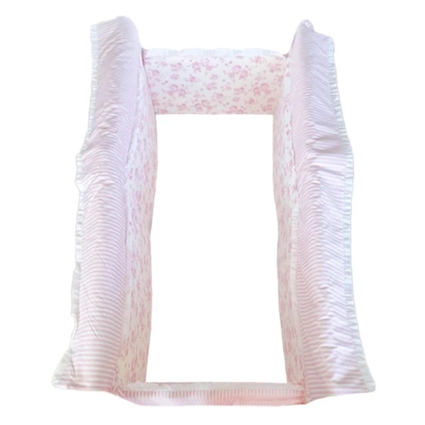 Бортик у ліжечко NL Baby з м’якою частиною, 4-сторонній, біло-рожевий (822/27393) - Pampik