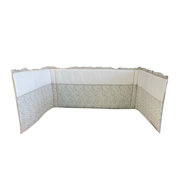 Бортик в кроватку NL Baby, 3-сторонний, универсальный, 180х30 см, бело-бежевый (879+842/34167) - Pampik