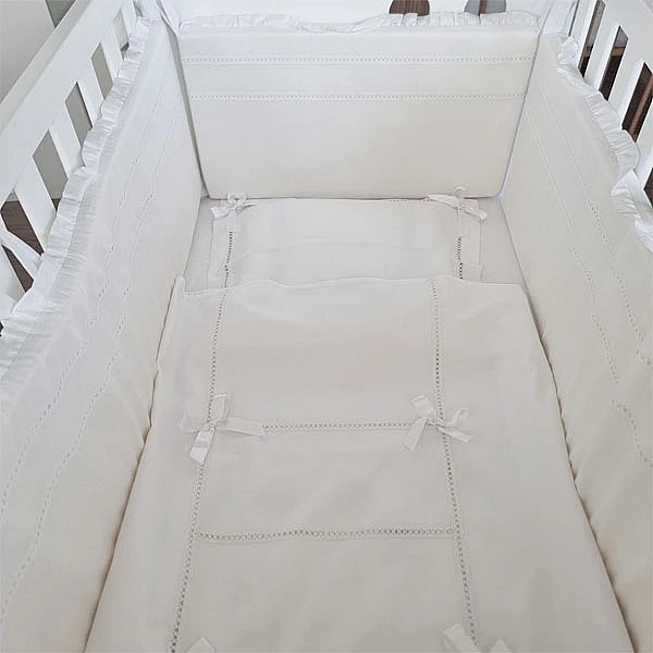 Бортик у ліжечко NL Baby, 4-сторонній, білий (818+923/32402) - Pampik - 3