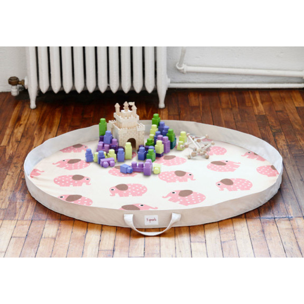 Сумка-килим для ігр 3 Sprouts Слоники, 112 см, рожевий (IPMELE/27887) - Pampik - 5