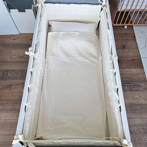 Бортик у ліжечко NL Baby, 4-сторонній, молочний (870+922/32710) - Pampik - 2