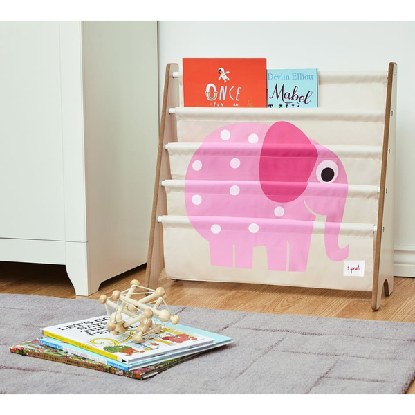 Стелаж для зберігання книг 3 Sprouts Слон, 61х62х25 см, бежевий з рожевим (IRKELE/27890) - Pampik - 2