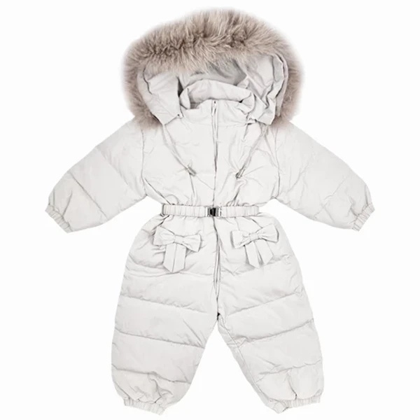 Комбинезон NL Baby, пуховый, с мехом, 9 месяцев, перламутровый (552/36630) - Pampik