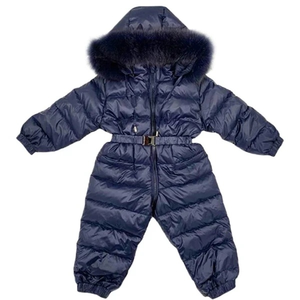 Комбинезон NL Baby, пуховый, с мехом, 2 года, темно-синий (559/36709) - Pampik