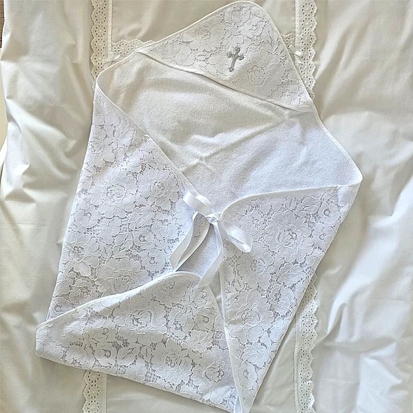 Крыжма NL Baby с кружевом, 72х72 см, белый (22086) - Pampik - 6