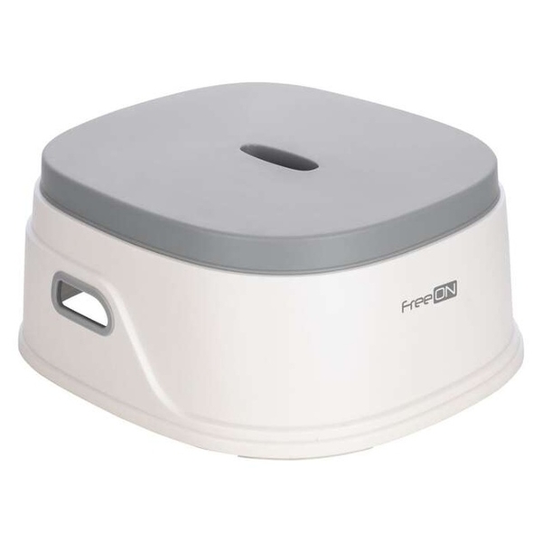 Набор для приучения к горшку FreeON Training Potty 3 в 1: горшок, накладка на унитаз и ступенька-подставка, белый с серым (85772) - Pampik - 8