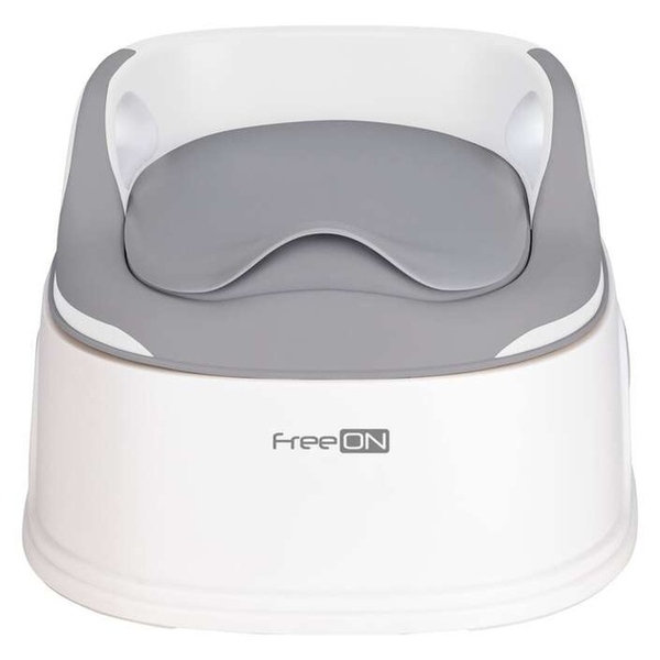 Набор для приучения к горшку FreeON Training Potty 3 в 1: горшок, накладка на унитаз и ступенька-подставка, белый с серым (85772) - Pampik - 2