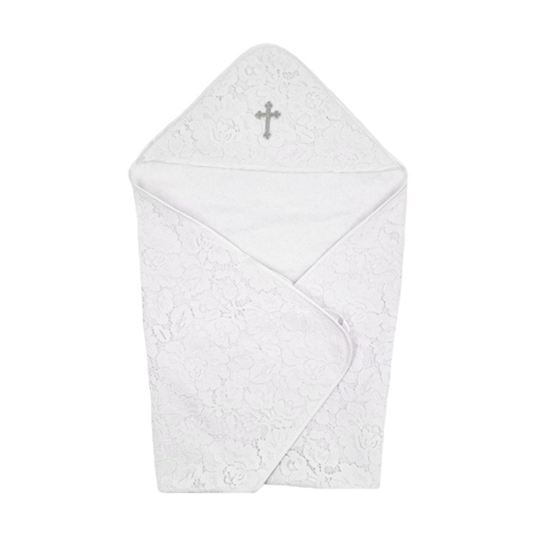 Крыжма NL Baby с кружевом, 72х72 см, белый (22086) - Pampik