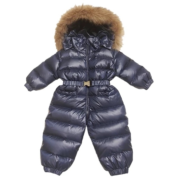 Комбинезон NL Baby, пуховый, с мехом, 12 месяцев, синий (551/36067) - Pampik