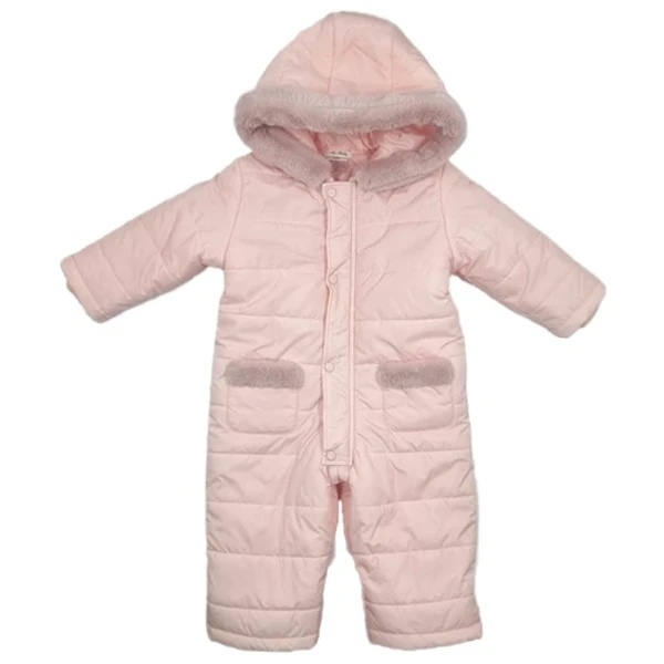 Комбинезон NL Baby с капюшоном, синтепух, 12 месяцев, розовый (551/37901) - Pampik