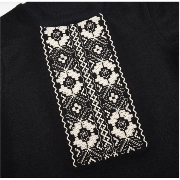 Футболка для хлопчика Twins Оберіг з вишивкою, інтерлок, р.80, чорний (W-200-VO80-13) - Pampik - 2