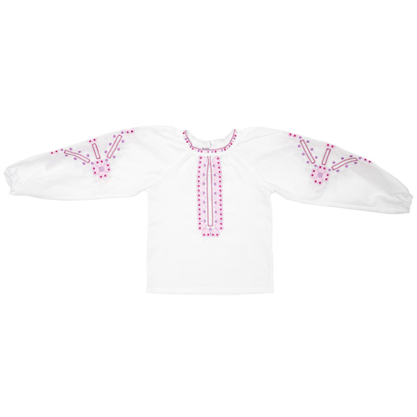 Вишиванка для дівчинки Twins Бузкова, р.116, білий з бузковим (88OTSB116-11) - Pampik
