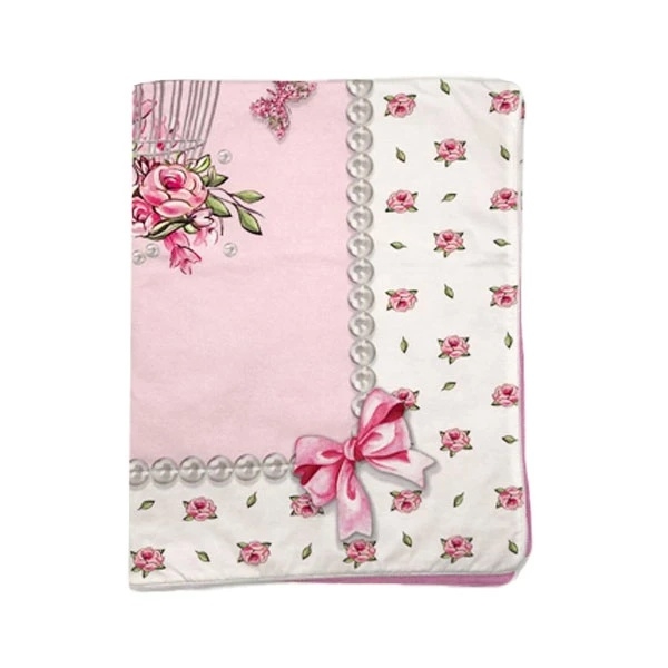 Плед NL Baby, двусторонний, хлопковый, 75х70 см, розовый (062/34186) - Pampik