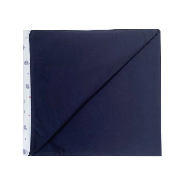 Плед NL Baby, двусторонний, хлопковый, 75х70 см, бело-синий (042/34185) - Pampik - 2