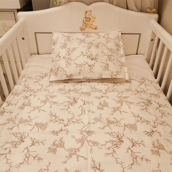 Комплект постільної білизни NL Baby, 80х80 см, біло-сірий (826+842/30077) - Pampik - 5