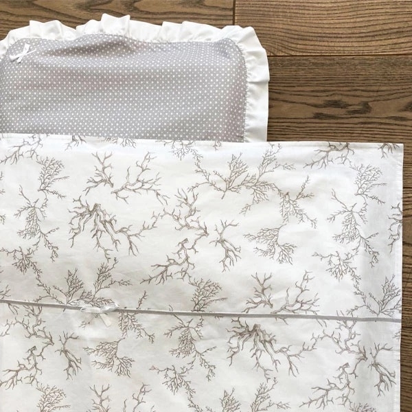 Комплект постільної білизни NL Baby, 120х60 см, біло-сірий (804/20547) - Pampik - 2