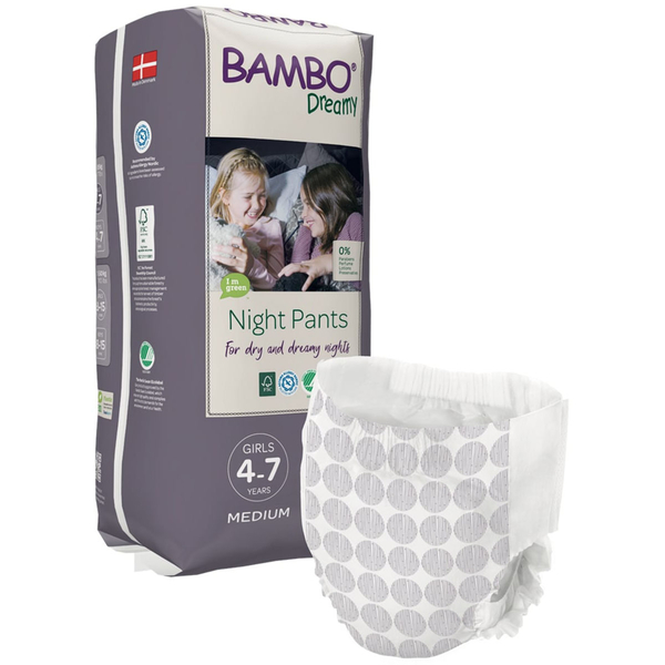 Нічні трусики Bambo Dreamy Night Pants Girl, 4-7 років (15-35 кг), 10 шт. - Pampik - 2