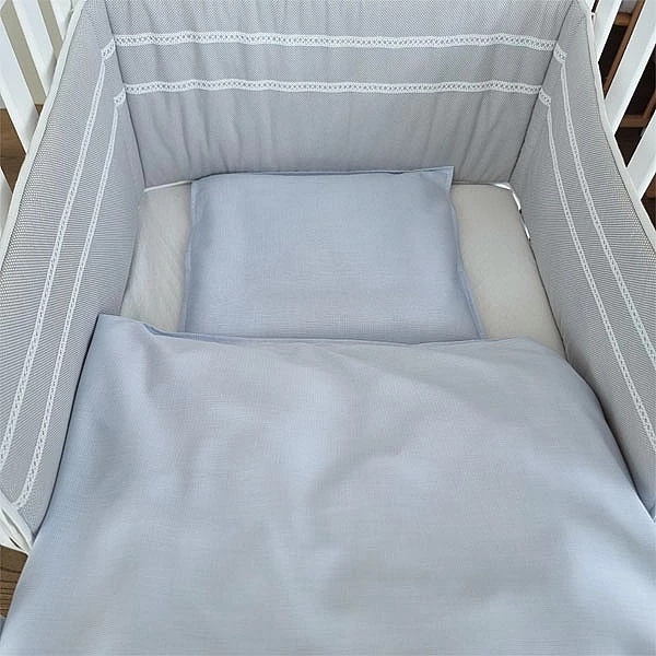 Комплект постільної білизни NL Baby, 80х80 см, блакитний з білим (831/29065) - Pampik - 3