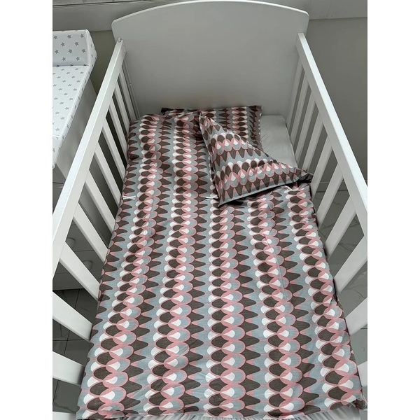 Комплект постельного белья NL Baby, трикотаж, 100х80 см, бело-розовый (070/32371) - Pampik - 2