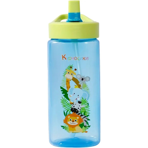 Поїльник Курносики, зі складним носиком і силіконової соломинкою, від 9 міс., 420 мл, блакитний (7223 син) - Pampik - 2