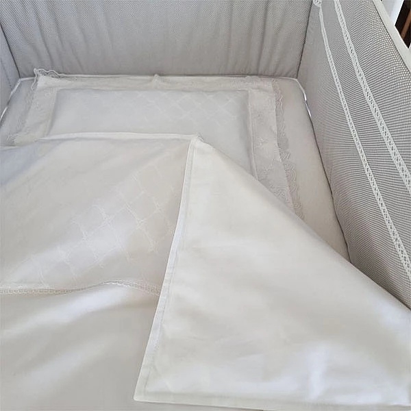 Комплект постельного белья NL Baby, 100х80 см, белый (819+916/33309) - Pampik - 7