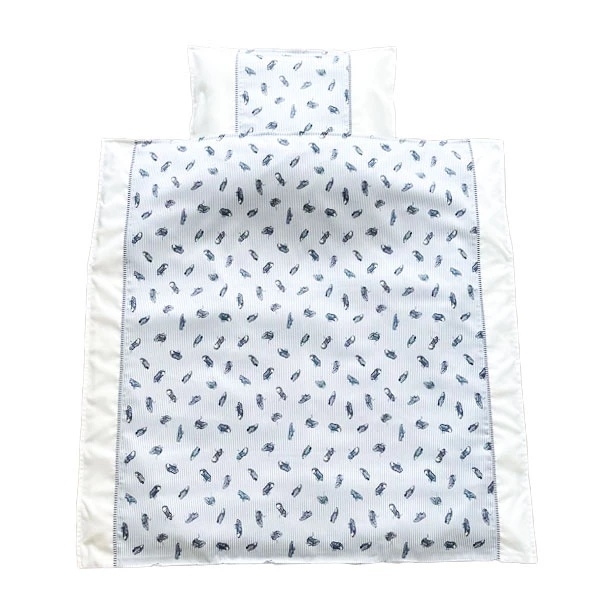Комплект постельного белья NL Baby, 80х80 см, бело-синий (866/32764) - Pampik