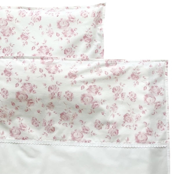 Комплект постільної білизни NL Baby, 100х80 см, біло-рожевий (828+842/34223) - Pampik - 3