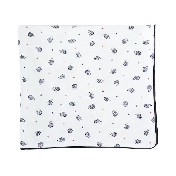 Плед NL Baby, двусторонний, хлопковый, 75х70 см, бело-синий (042/34185) - Pampik