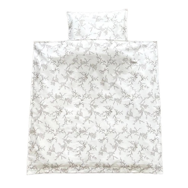 Комплект постільної білизни NL Baby, 80х80 см, біло-сірий (826+842/30077) - Pampik