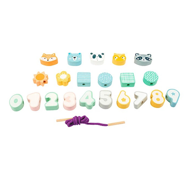 Іграшка дерев'яна шнурівка Legler Цифри (11475/37651) - Pampik - 2