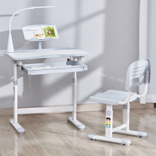 Комплект дитячих меблів FunDesk парта та стілець трансформери Bellissima Grey - Pampik - 8