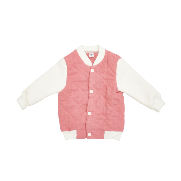 Бомбер дитячий Twins Muslin, утеплений, р.80, рожевий (WC-212-BTM80-08) - Pampik