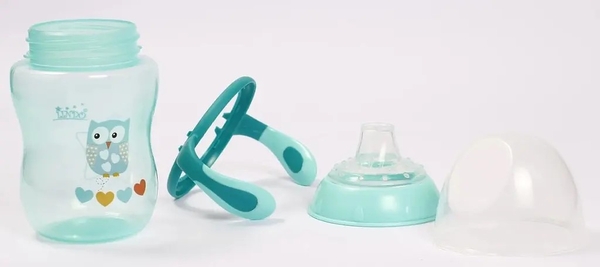 Поїльник-непроливайка Lindo Premium, з силіконовим носиком, 6+ міс., 260 мл, бірюзовий (А 42 зел) - Pampik - 3