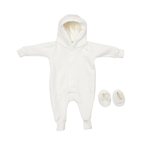 Ромпер Twins White, трикотажний, утеплений, р.62, білий (2022-PTУ-01) - Pampik