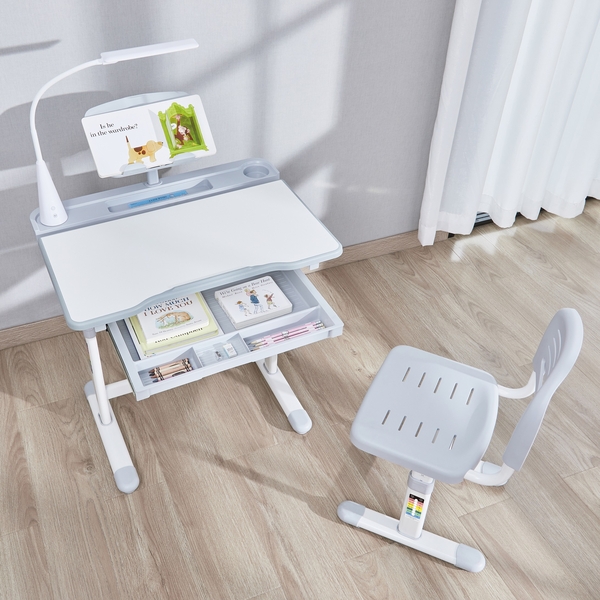 Комплект дитячих меблів FunDesk парта та стілець трансформери Bellissima Grey - Pampik - 10