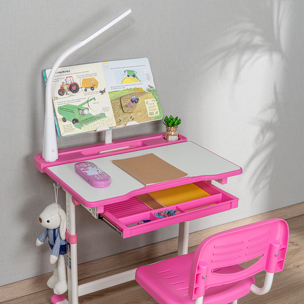 Комплект дитячих меблів FunDesk парта та стілець трансформери Bellissima Pink - Pampik - 9