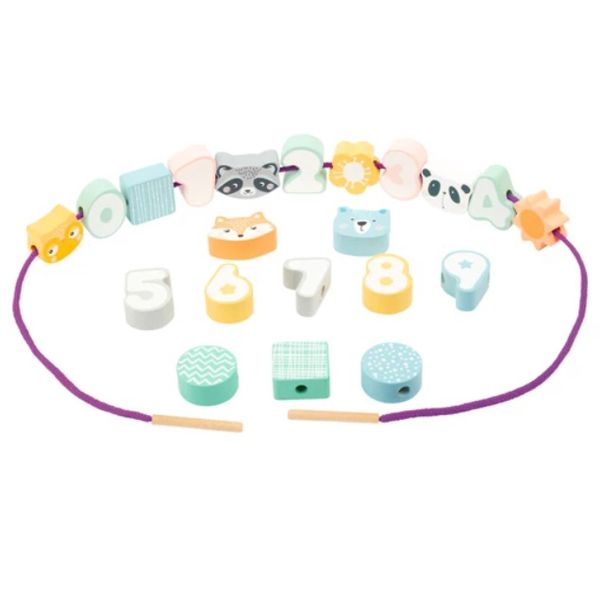 Іграшка дерев'яна шнурівка Legler Цифри (11475/37651) - Pampik