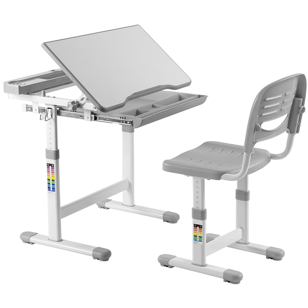 Комплект дитячих меблів FunDesk парта та стілець трансформери Сantare Grey - Pampik - 3