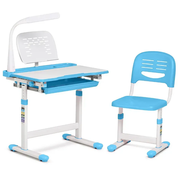 Комплект детской мебели FunDesk парта и стул трансформеры Сantare Blue - Pampik