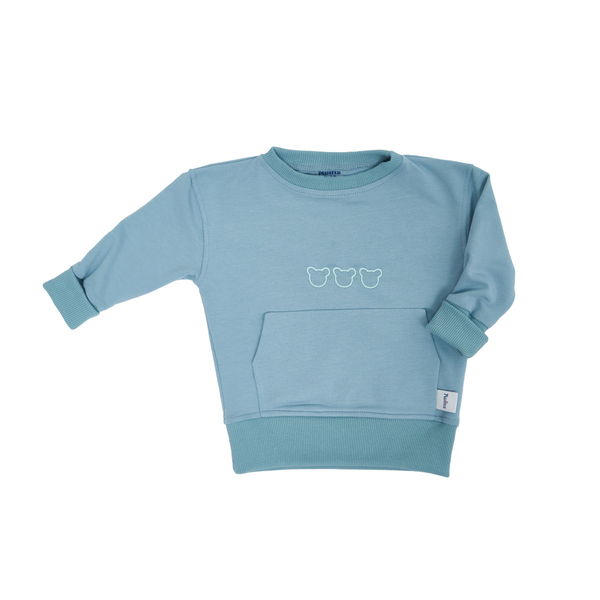 Лонгслів дитячий Twins Bear з кишенькою, 6-12 міс., блакитний (W-211-LTB-04) - Pampik