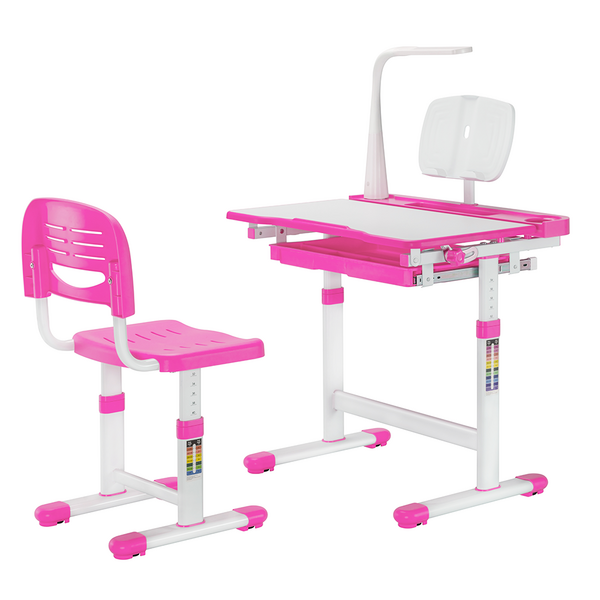 Комплект дитячих меблів FunDesk парта та стілець трансформери Bellissima Pink - Pampik - 2