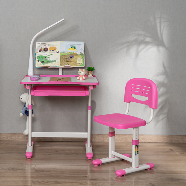 Комплект дитячих меблів FunDesk парта та стілець трансформери Bellissima Pink - Pampik - 12