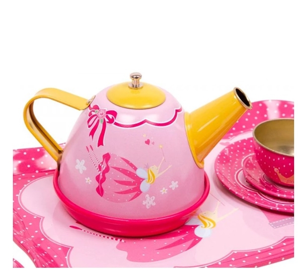 Игровой набор посуды металлической Legler, розовый (8973/34019) - Pampik - 2