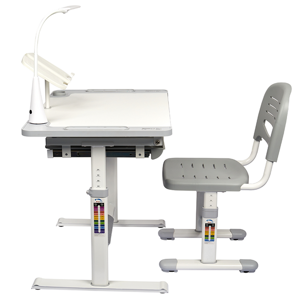 Комплект дитячих меблів FunDesk парта + стілець трансформери Littonia Grey - Pampik - 2