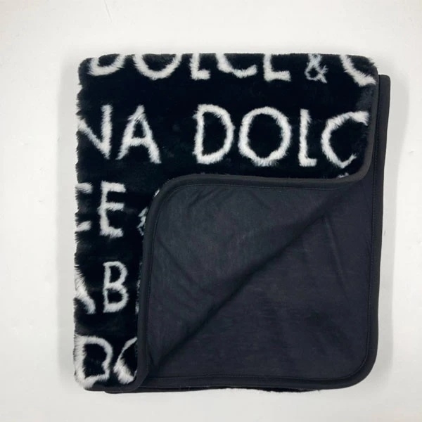 Плед NL Baby Dolce Gabbana, хутряний, 90х77 см, чорний-білий (25544) - Pampik - 2