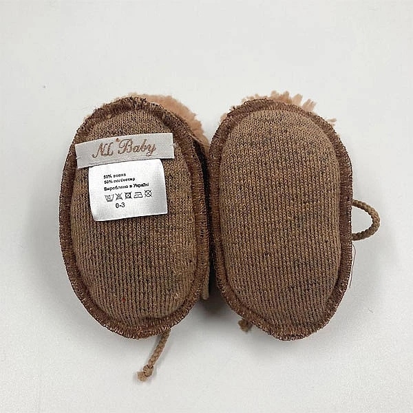 Пінетки NL Baby, вовняні, 0-3 міс., коричневий (0000/37177) - Pampik - 2