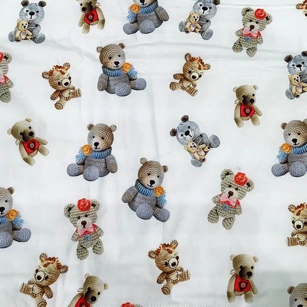 Плед NL Baby Мишки, двусторонний, хлопковый, 80х70 см, белый (816/27655) - Pampik - 3