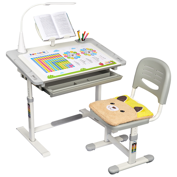 Комплект дитячих меблів FunDesk парта + стілець трансформери Littonia Grey - Pampik - 5