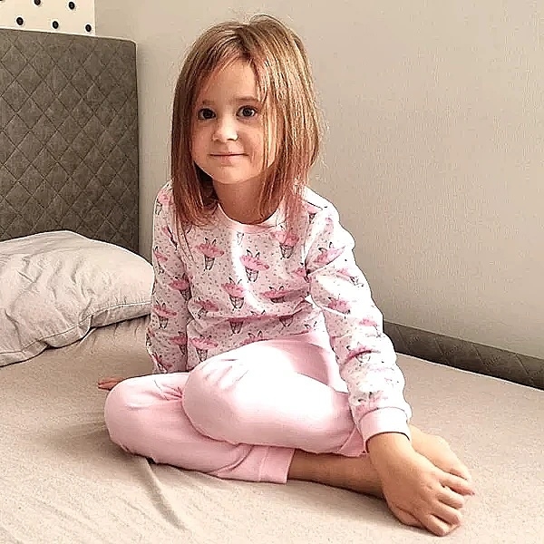 Піжама NL Baby з довгими рукавами, бавовняна, утеплена, 5 років, біло-рожевий (00530/37876) - Pampik - 7